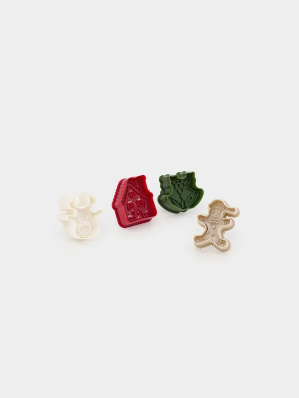 Штамп для выпечки, 4 шт, пластик, цветной, Атрибуты праздника, Bakery color, image-1