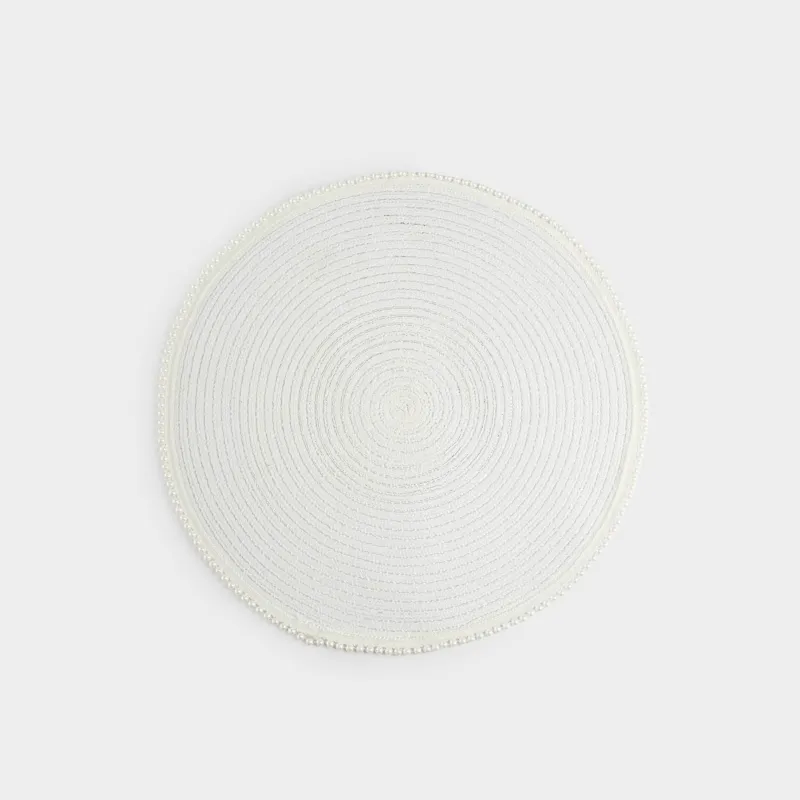 Аспаптарға арналған майлық, 38 см, полиэстер/пластик, дөңгелек, ақ, Інжу жиек, Rotary shine