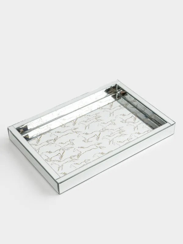 Науа, 38х26 см, шыны, тікбұрыш, айна, алтын, аттар, Glossy, image-5