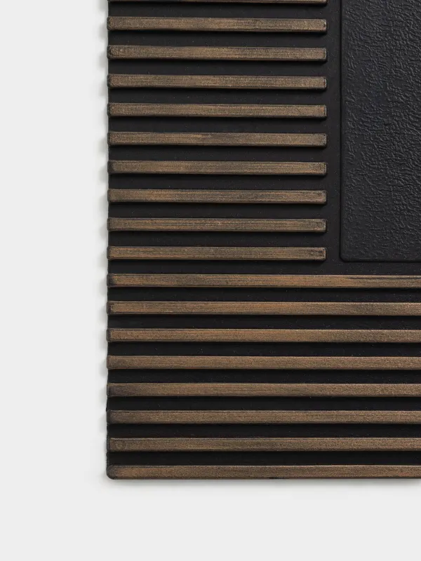 Есік төсеніші, 45х75 см, резеңке, қола-қара, жолақтар, Home deco, image-2