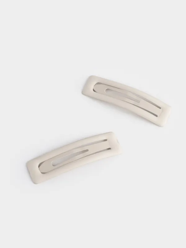 Шаш қыстырғыш, 7 см, 2 дана, металл, сұр, Hair basic, image-1