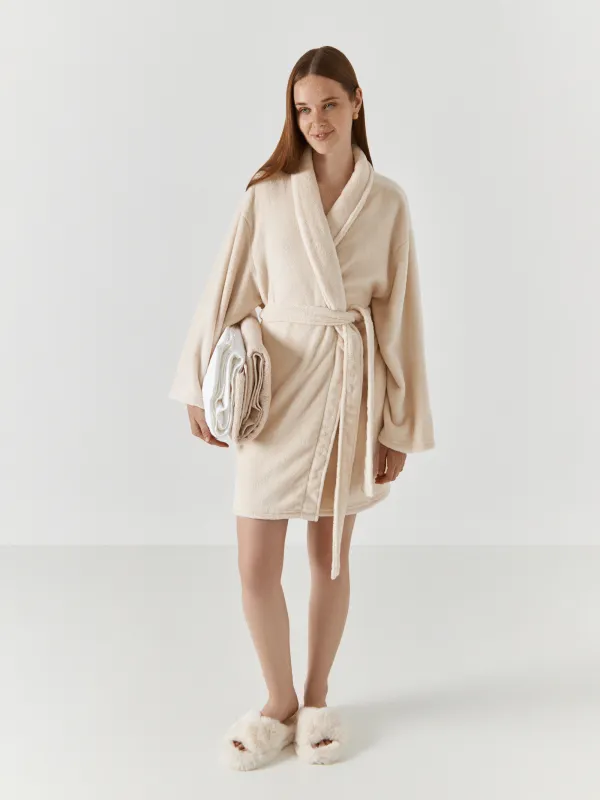 Халат с длинным рукавом, молочный, Letisha, image-0