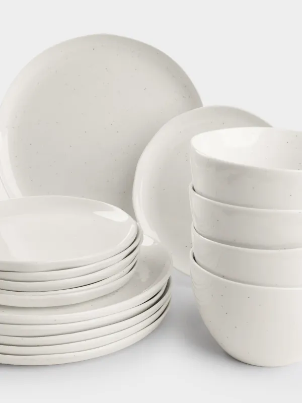 Асхана жиынтығы, 6 тұлға, 18 зат, фарфор N, сүт түсті,, Нүктелер, Boho, image-1