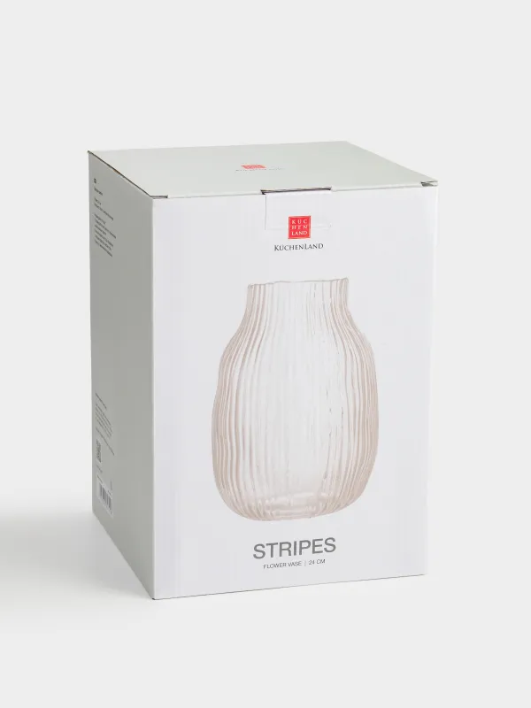 Гүл вазасы, 24 см, шыны, сарғылт-қоңыр, Stripes, image-4