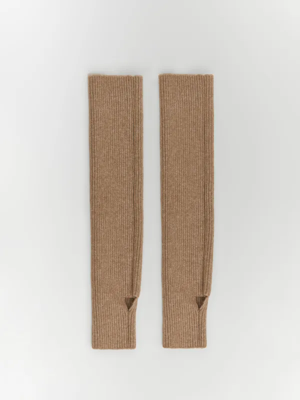 Әйелдер қолғаптары, ұзартылған, бірыңғай өлшем, полиэстер/акрил, құм, Knitting, image-0