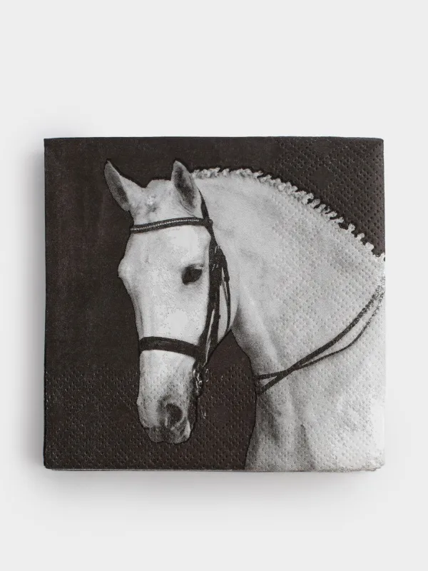 Қағаз майлықтар, 21х21 см, 20 дана, төртбұрышты, қара, Алтын жылқы, Horse sketch, image-0