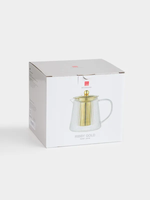 Шайнек, 900 мл, шыны Б/болат, алтын, Ribby gold, image-4