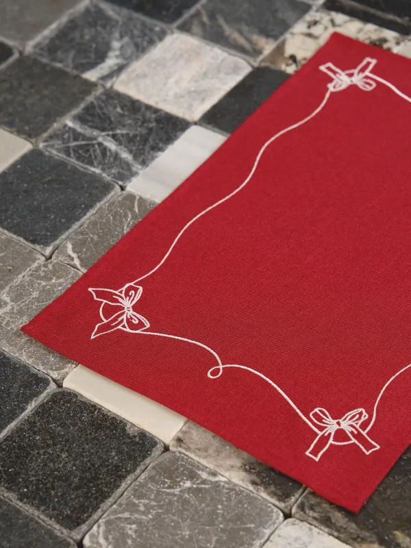 Аспаптарға арналған майлық, 30х45 см, полиэстер, тікбұрыш, қою қызыл, Бантиктер, Bow bordo, image-7