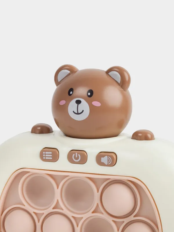 Дамытушы ойыншық, антистресс, 13х12 см, электронды, пластик, Аю, Pop-it, image-3