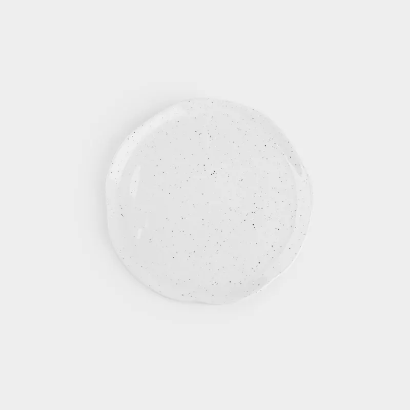 Тарелка закусочная, 21 см, в крапинку, Неровный край, Crumple speckled