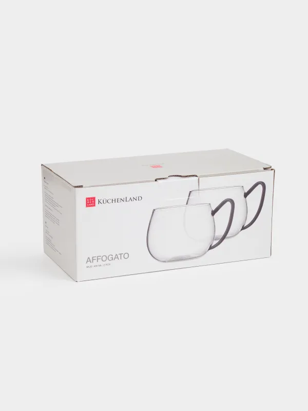 Саптыаяқ, 400 мл, 2 дана, шыны Б, қара тұтқа, Affogato, image-5