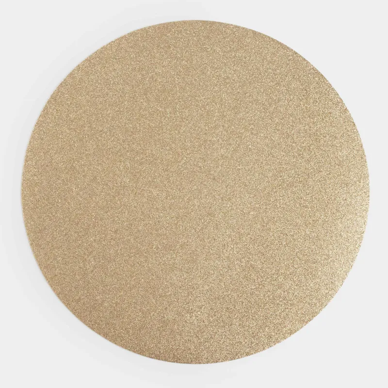 Аспаптарға арналған майлық, 38 см, ПВХ, дөңгелек, алтын, Glitter mat