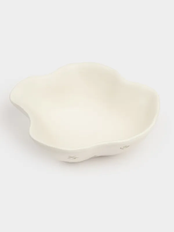 Кесе, 13х5 см, керамика, сүт түстес, Ескі гүлдер, La flore, image-2