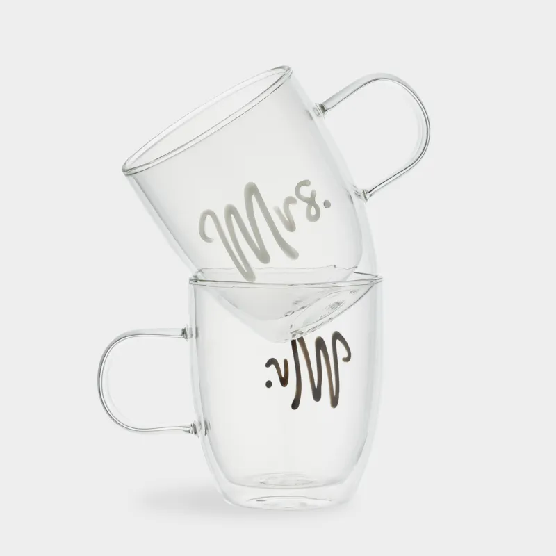 Саптыаяқ, 440 мл, 2 дана, шыны Б, Mr & Mrs, Air decor