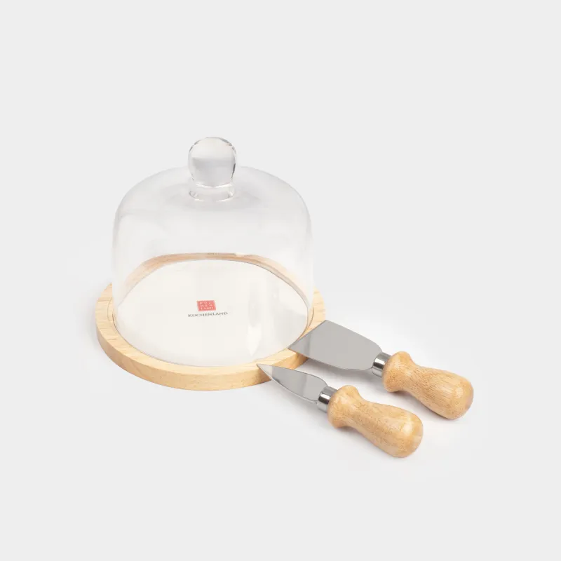 Ірімшікке арналған жиынтық, 4 зат, ыдыс-аяқ-тұғыр/күмбез, болат/мәрмәр/ағаш/шыны, Marble