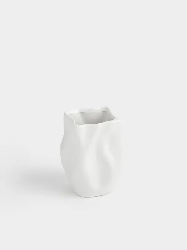 Ас үй ыдыстарына арналған тұғыр, 15 см, керамика, сүт түстес, Толқынды жиек, Crumple, image-1