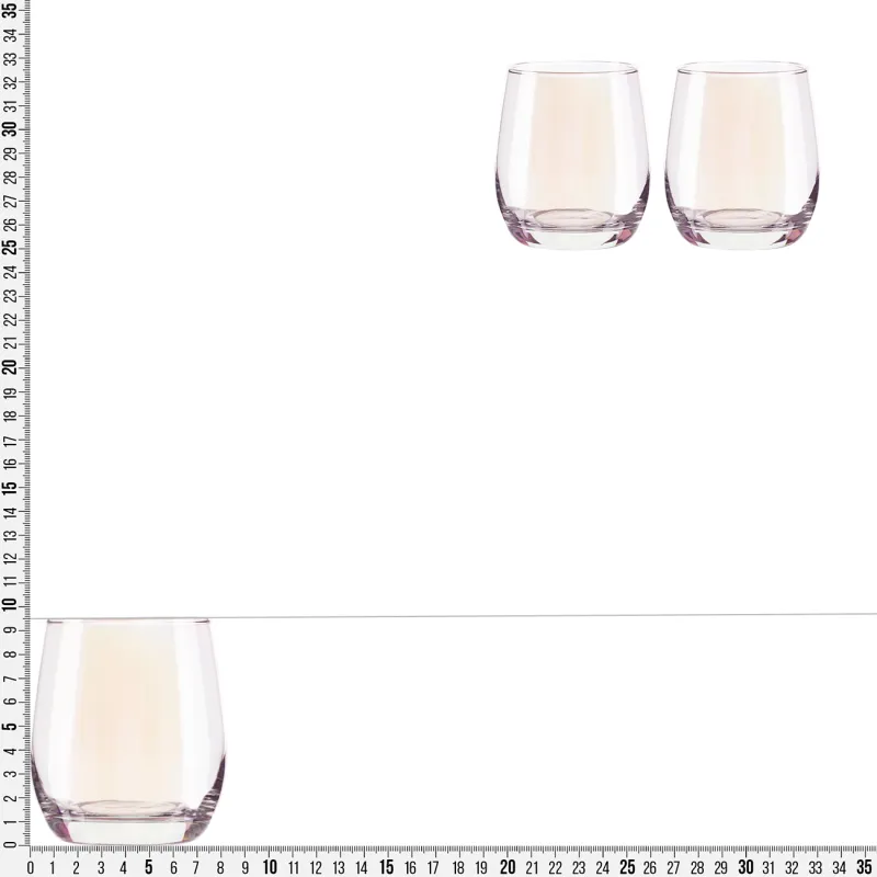 Стакан, 9 см, 350 мл, 2 шт, стекло, перламутр, Floyd polar, image-3