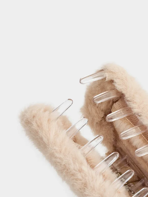 Шаш қыстырғыш, 9 см, жасанды үлбір/пластик, сүт түстес, Таңқы шаян, Wooly, image-3