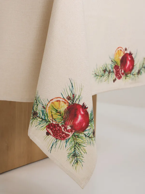 Дастархан, 160х160 см, полиэстер, құмды, Анарлар және апельсиндер, Christmas miracle, image-5