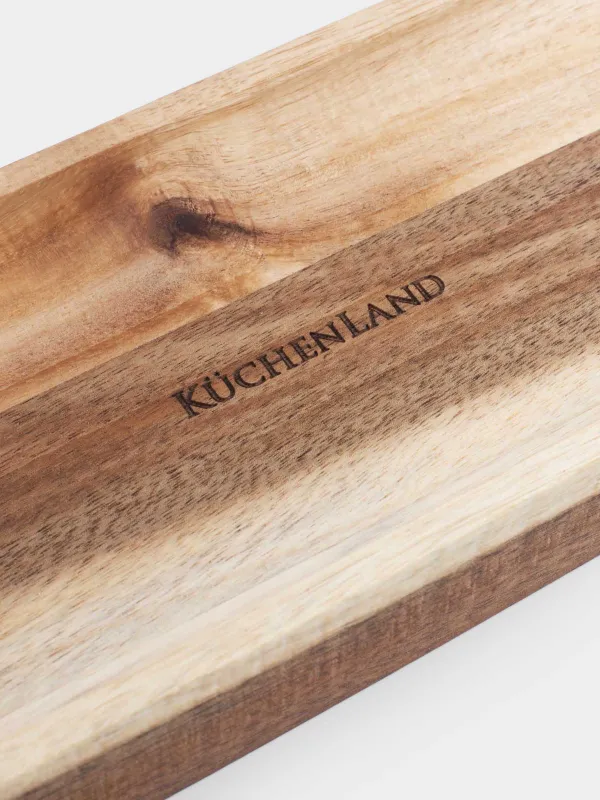 Ас тәрелкесі, 35x11 см, тұтқалары бар, ағаш, Noble tree, image-3