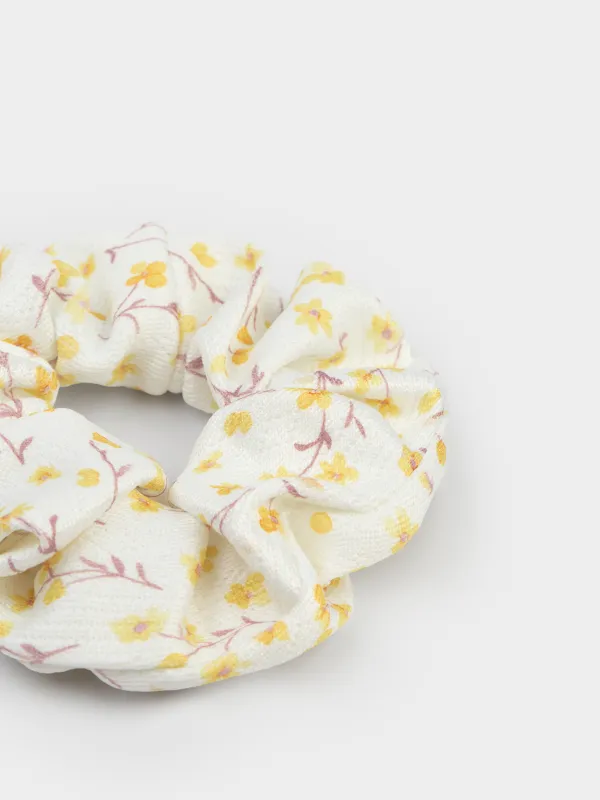 Шаш резеңкесі, 10 см, полиэстер, Сары гүлдер, Hair flowers, image-1