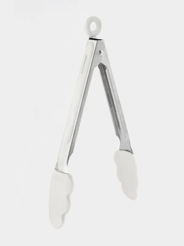 Щипцы кухонные, 27 см, силикон/сталь, молочные, Assist, image-1