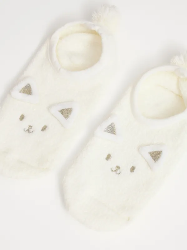 Балалар шұлықтары, үйге арналған, өлшемі 27-29, шенилл, сарғылт-қоңыр, Мысық, Funny chenill, image-1