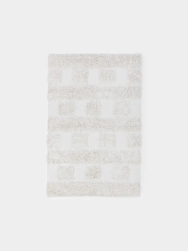 Кілем, 120х180 см, қадалармен, мақта, экру, Cage pattern, image-0