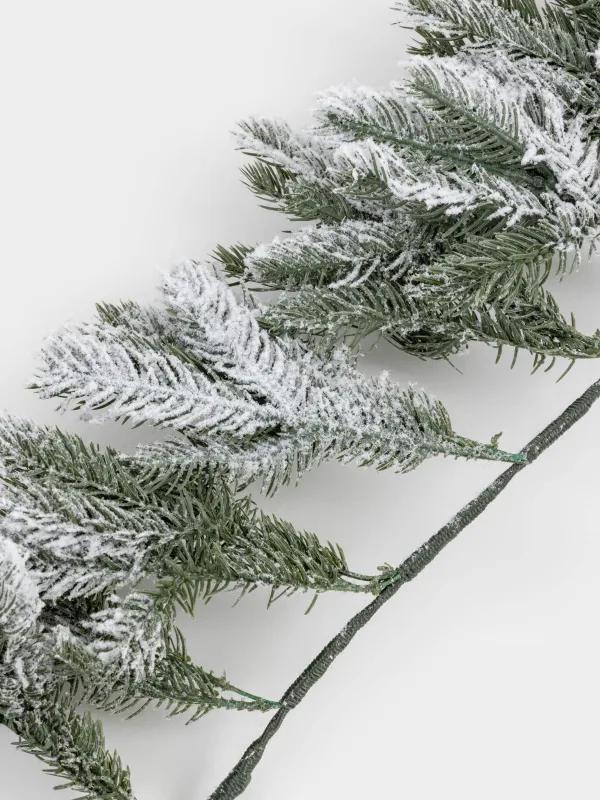 Сәндік бұтақ-гирлянд, 2,7 м, пластик, Қар басқан шырша, Snowy decor, image-1