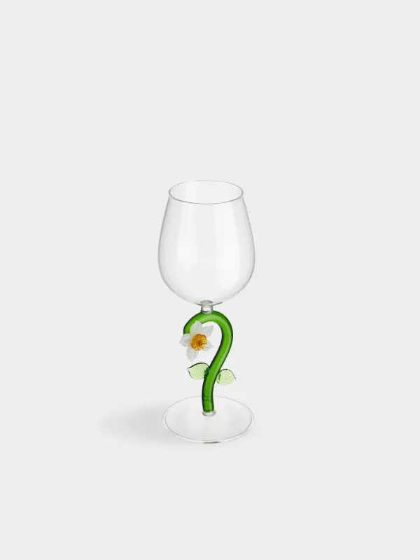 Шарап бокалы, 290 мл, Б шыны, жасыл аяқ, Нәркес, Shape, image-1