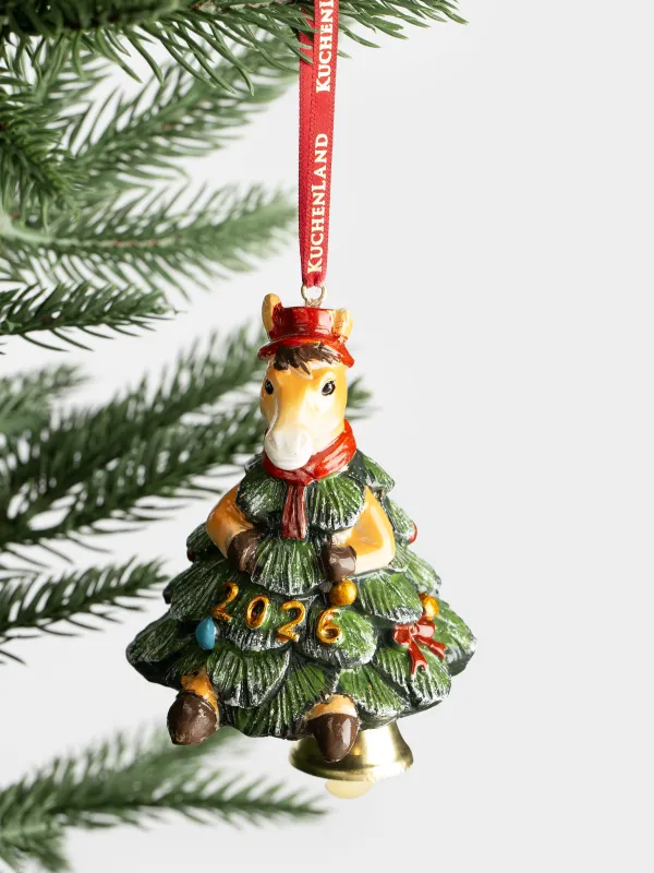 Шырша ойыншығы, 10 см, полирезин, түс, Қоңырауы бар ат, Figure christmas, image-3