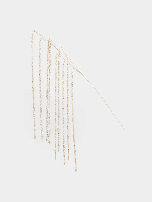 Сәндік бұтақ, 73 см, пластик/металл, Мұзды алтын шыбықтар, Crystal decor, image-0