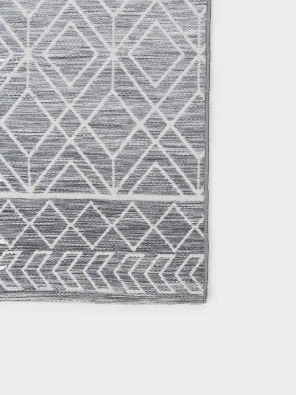 Кілемше, 80х150 см, полиэстер/мақта, сұр, Ромб, Rhombic, image-1