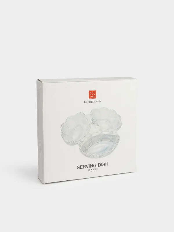 Менажница, 20 см, 3 отд, стекло Р, перламутр, Солнечные узоры, Sabal, image-6