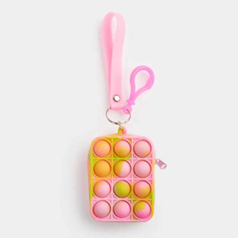 Игрушка-антистресс Pop-it, 8х5 см, силикон, цветная, Кошелек-брелок, Pop-it, image-0