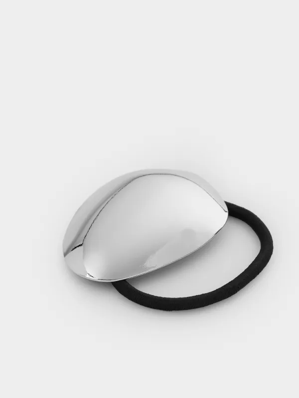 Шаш резеңкесі, 5 см, металл, күміс түстес, Hair silver, image-1