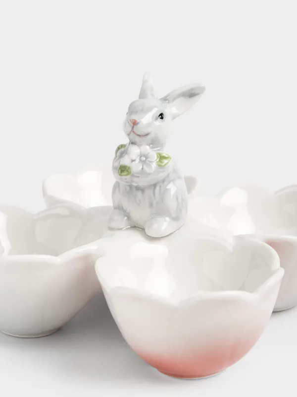 Блюдо пасхальное, 16х12 см, 4 отд, фарфор P, молочное, Кролик, Easter, image-2