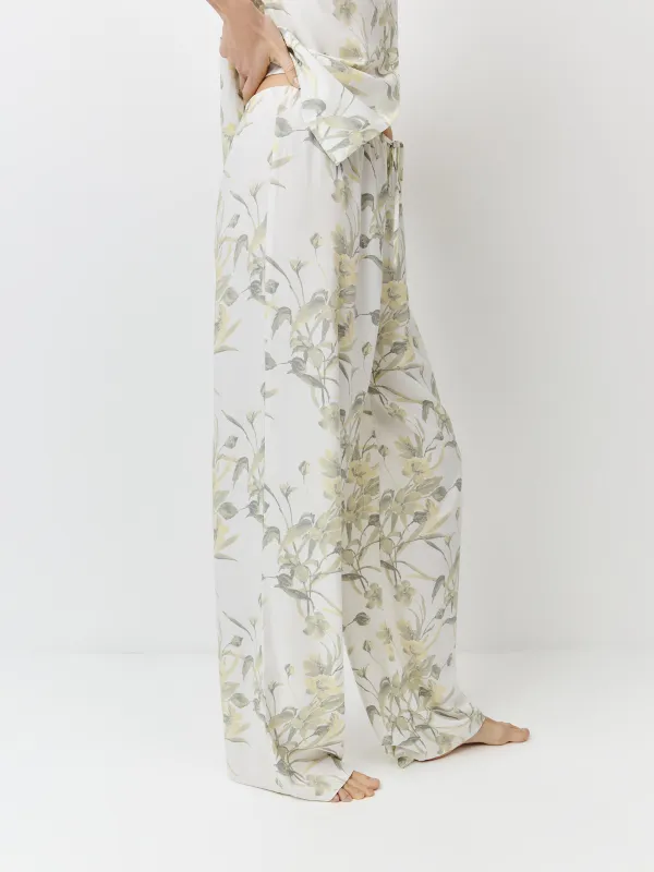 Әйелдер шалбары, үйге арналған, өлшемі S, вискоза, сұр, Жапырақтар, Leksli, image-2