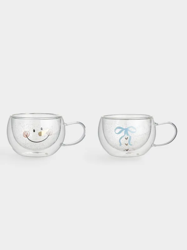 Кружка, 270 мл, 2 шт, с перламутром, Снеговик, Air polar, image-1