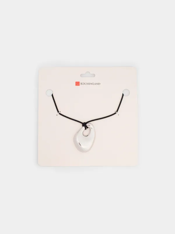 Шынжыр-бау, 1,6 м, аспасы бар, металл/нейлон, күміс, Jewelry, image-3