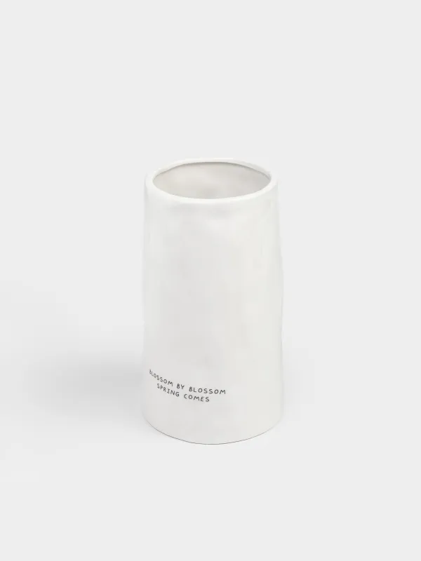 Ваза для цветов, 20 см, керамика, Crumple font, image-1