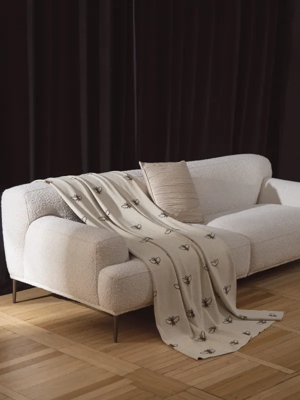 Көрпе, 130х170 см, мақта, бежевый, аралар, Honey, image-5