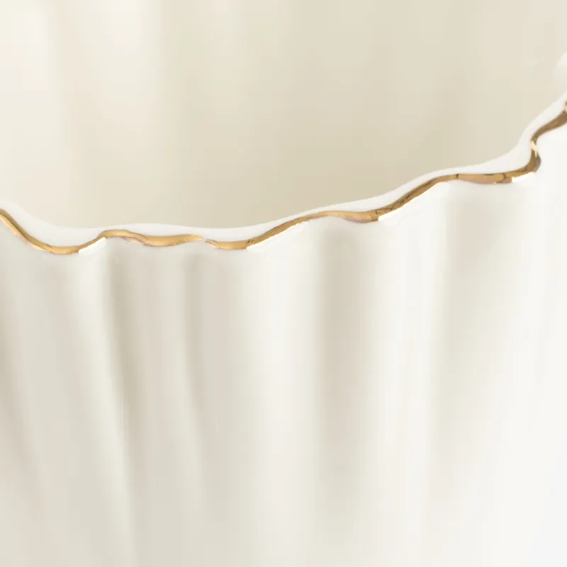 Саптыаяқ, 400 мл, фарфор P, алтын жиектері бар, Мыжылған әсер, Crumple gold, image-4