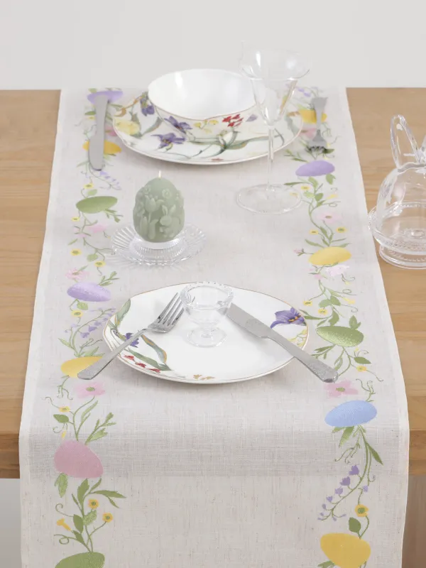 Үстел төсеніші, 40х160 см, полиэстер/зығыр, сарғылт-қоңыр, Пасха жұмыртқалары, Easter, image-3
