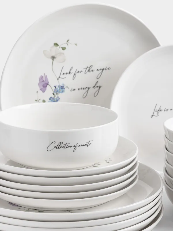 Сервиз обеденный, 6 перс, 19 пр, фарфор N, белый, Полевые цветы, Cowslip, image-1