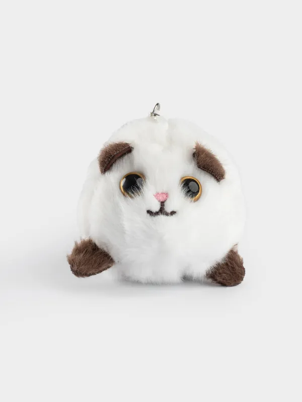 Салпыншақ, 9 см, жұмсақ, бұралатын, полиэстер/пластик, ақ, Мысық, Cat, image-5
