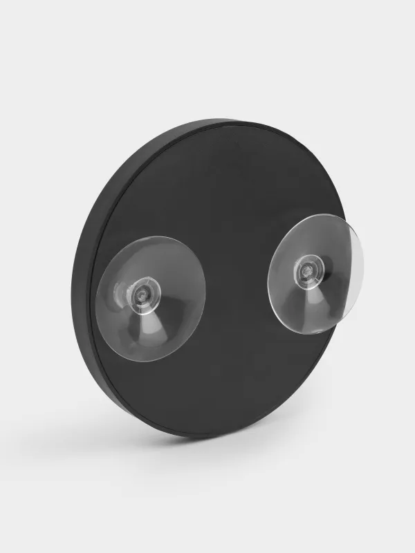 Ілулі айна, 13/11 см, үлкейткіш, жабысатын сорғыштары бар, пластик, дөңгелек, Қара, Mirror, image-5