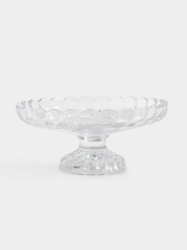 Ыдыс, аяқты, 15х7см, дөңгелек, шыны, Clear pattern, image-0