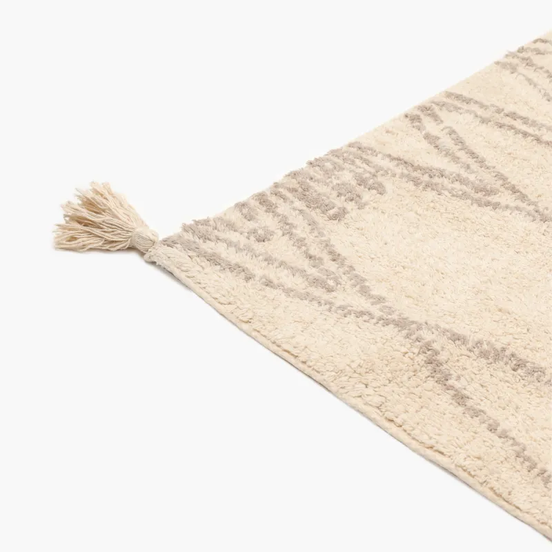 Коврик, 80x150 см, с кисточками, хлопок, песочный, Ромбы, Rhombic, image-1