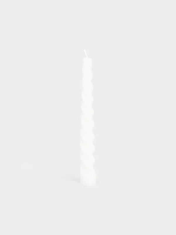 Шам, 20 см, жіңішке, сүт түстес, Шиыршық, Spiral shape, image-0